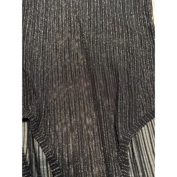 Zara size small bodysuit, sheer, black and gold metallic. - Picture 4 of 7